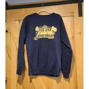 VINTAGE Graceland Men's Large Sweatshirt Long Sleeve USA Blue. Superior EPE
